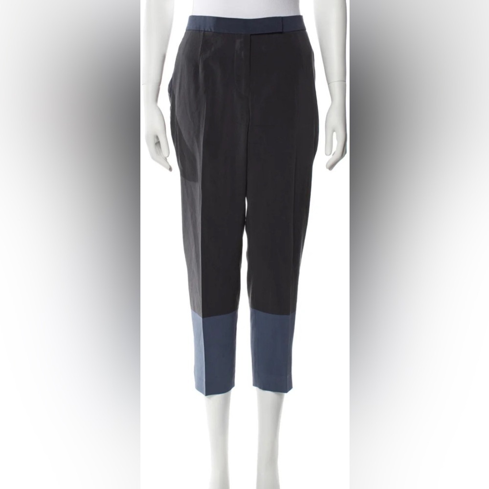 Brunello Cucinelli Silk Straight Leg Two-Tone Pant Size 14